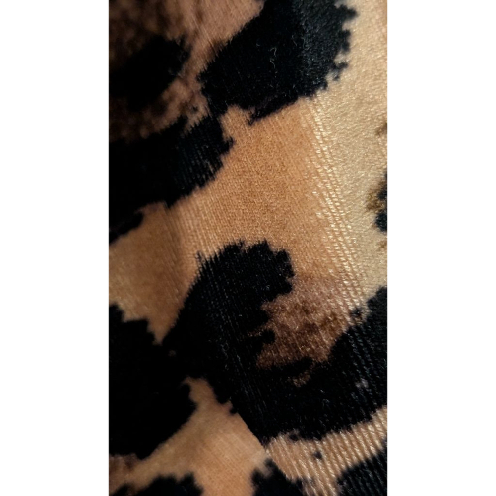 Women's Taylor Brown & Black Leopard Print Velvet Midi Dress Size 4 - Picture 6 of 13